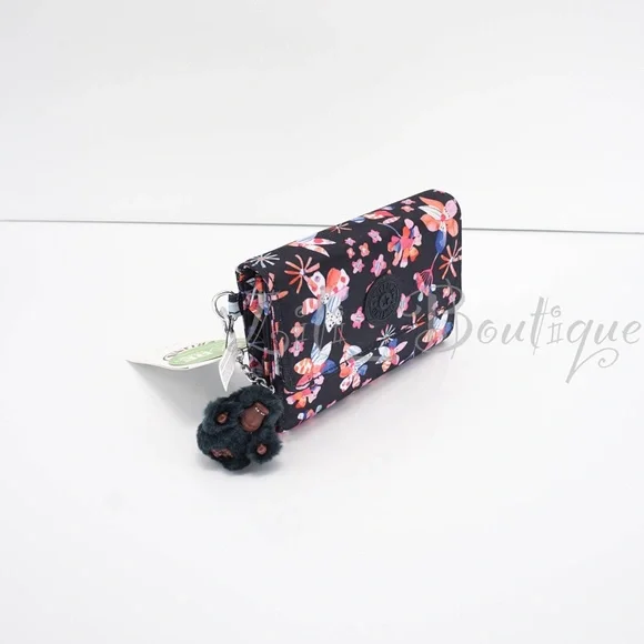 NWT Kipling AC3739 PIXI Snap Medium Trifold Wallet Nylon Festival Blossom Multi - Picture 5 of 13